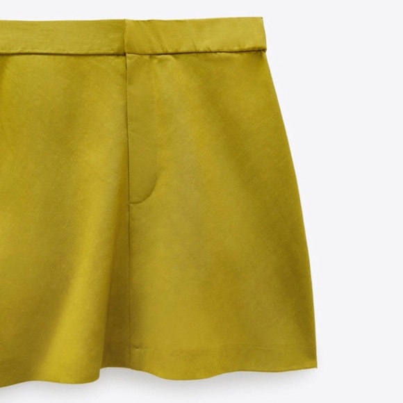 Linen blend skirt - goldish - Picture 6 of 9